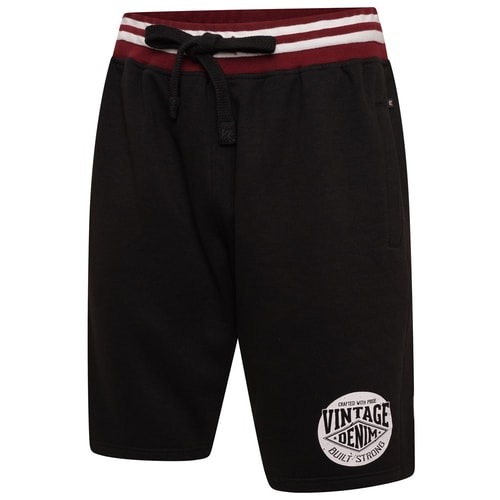 KAM Vintage Denim Jog Shorts Black